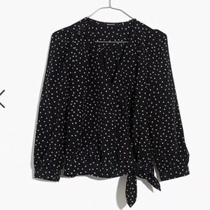 NWT Madewell silk wrap top in star scatter